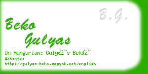beko gulyas business card